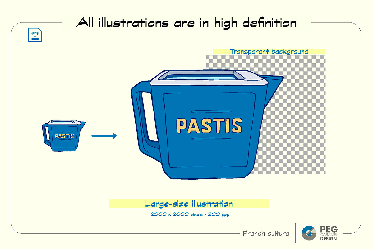 Pastis French Culture Illustrations, a Food Illustration by Peg Design (Photo 4 of 6)