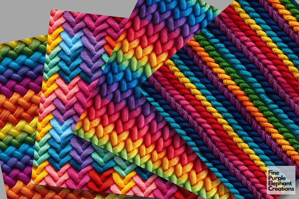 Rainbow Knit Fabric Texture Pattern, a Texture Graphic by Fine Purple Elephant (Photo 3 of 5)