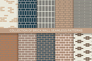 Brick wall tile seamless patterns, a Pattern Graphic by ExpressShop (Thumbnail 1 of 5)