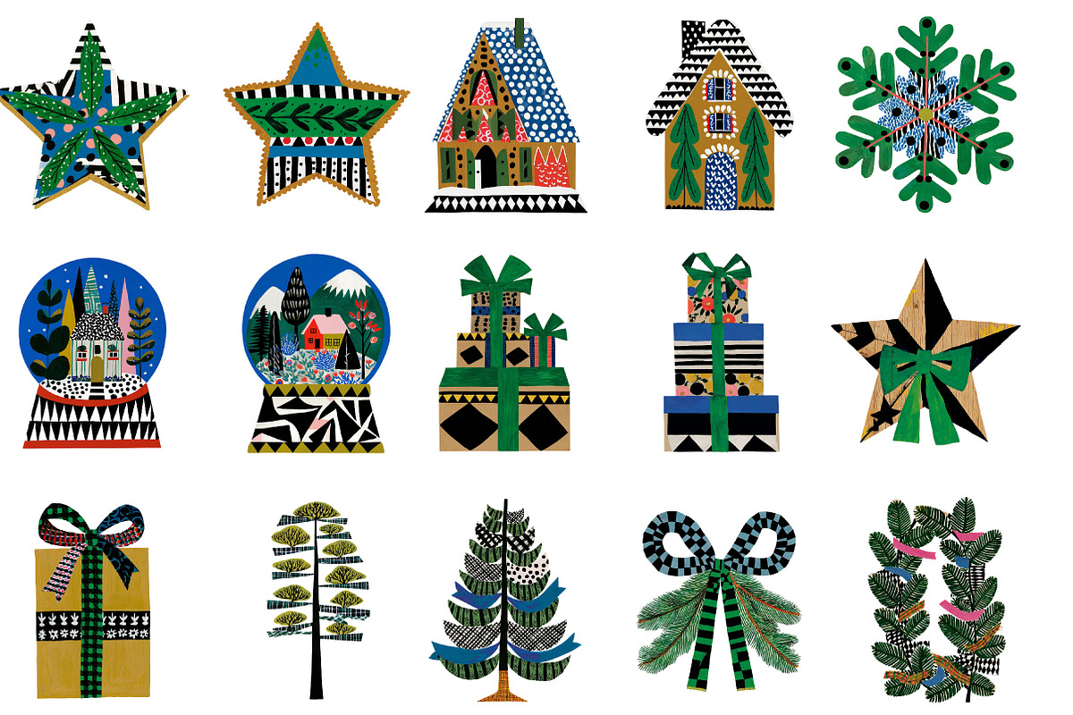 Neutral Christmas Clipart Bundle, an Illustration by Designworld (Photo 3 of 6)