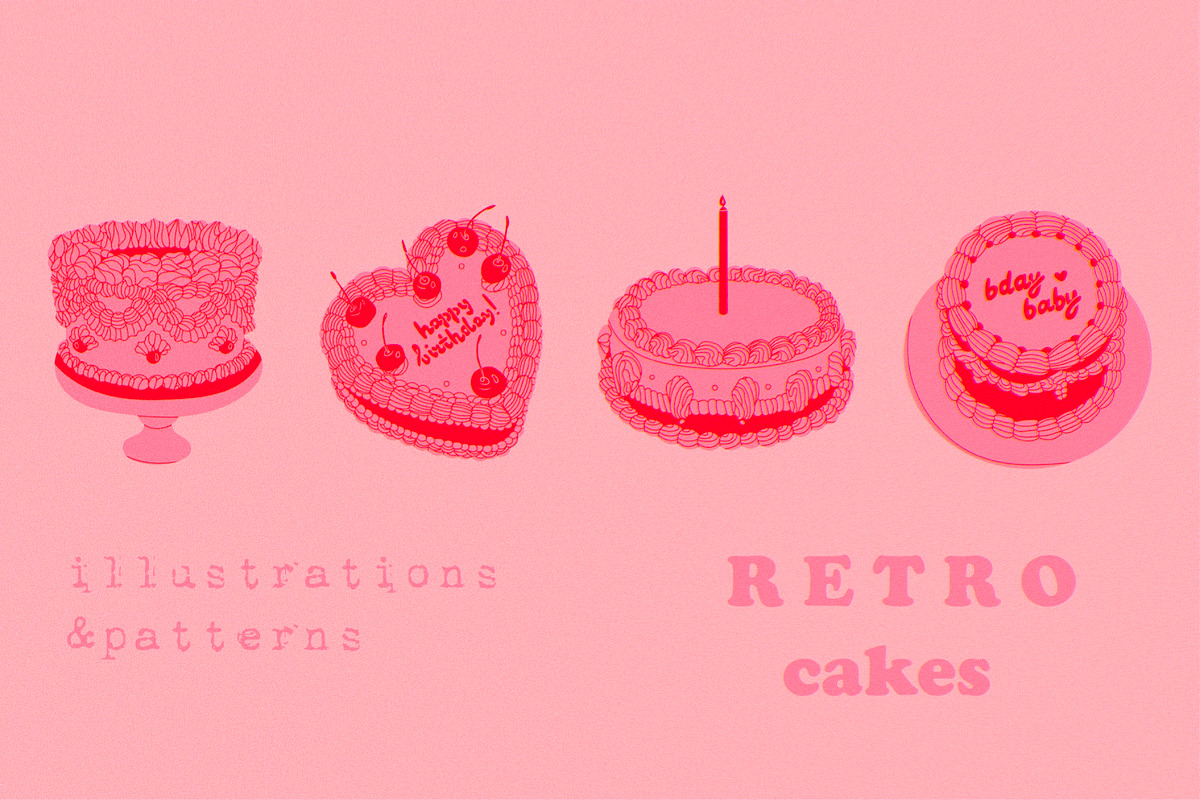 Retro cakes, a Food Illustration by Twisted Tail (Photo 3 of 6)