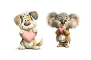 Valentine Whimsical Animals Clipart, an Illustration by Dream Creation (Thumbnail 7 of 7)