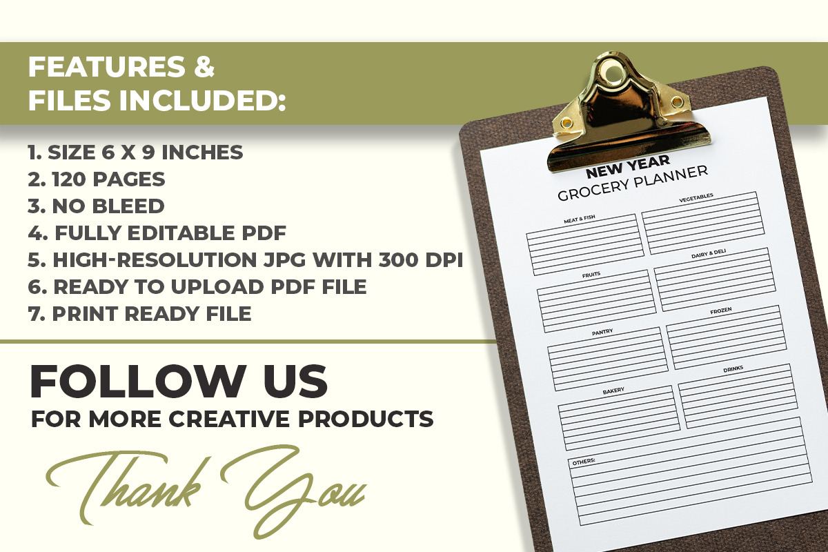 New Year Grocery Planner KDP Interio, a Print Template by M9 Design (Photo 3 of 3)
