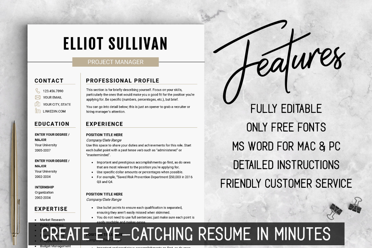 RESUME Design CV Template (MS Word), a Resume Template by LevelUpResume (Photo 2 of 5)