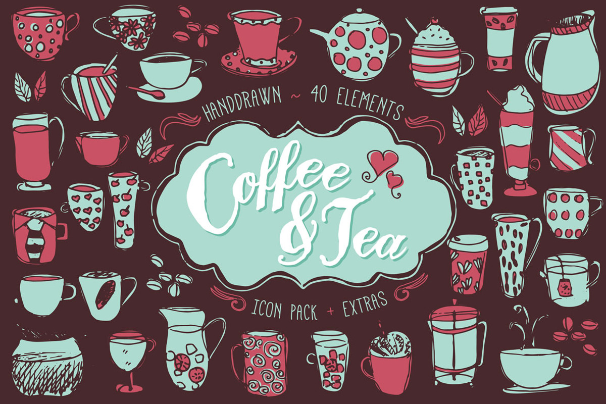 Coffee & Tea Icon/Pattern Pack