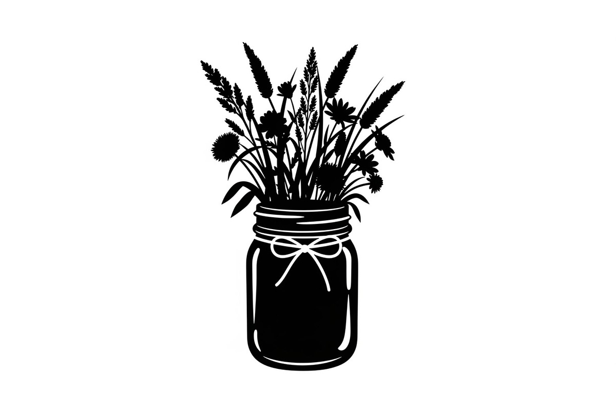 Wildflower Mason Jar SVG Bundle, an Illustration by Designs_River (Photo 3 of 31)