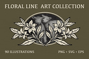 Floral Line Art Collection, a Decorative Illustration by heyXeni (Thumbnail 1 of 12)