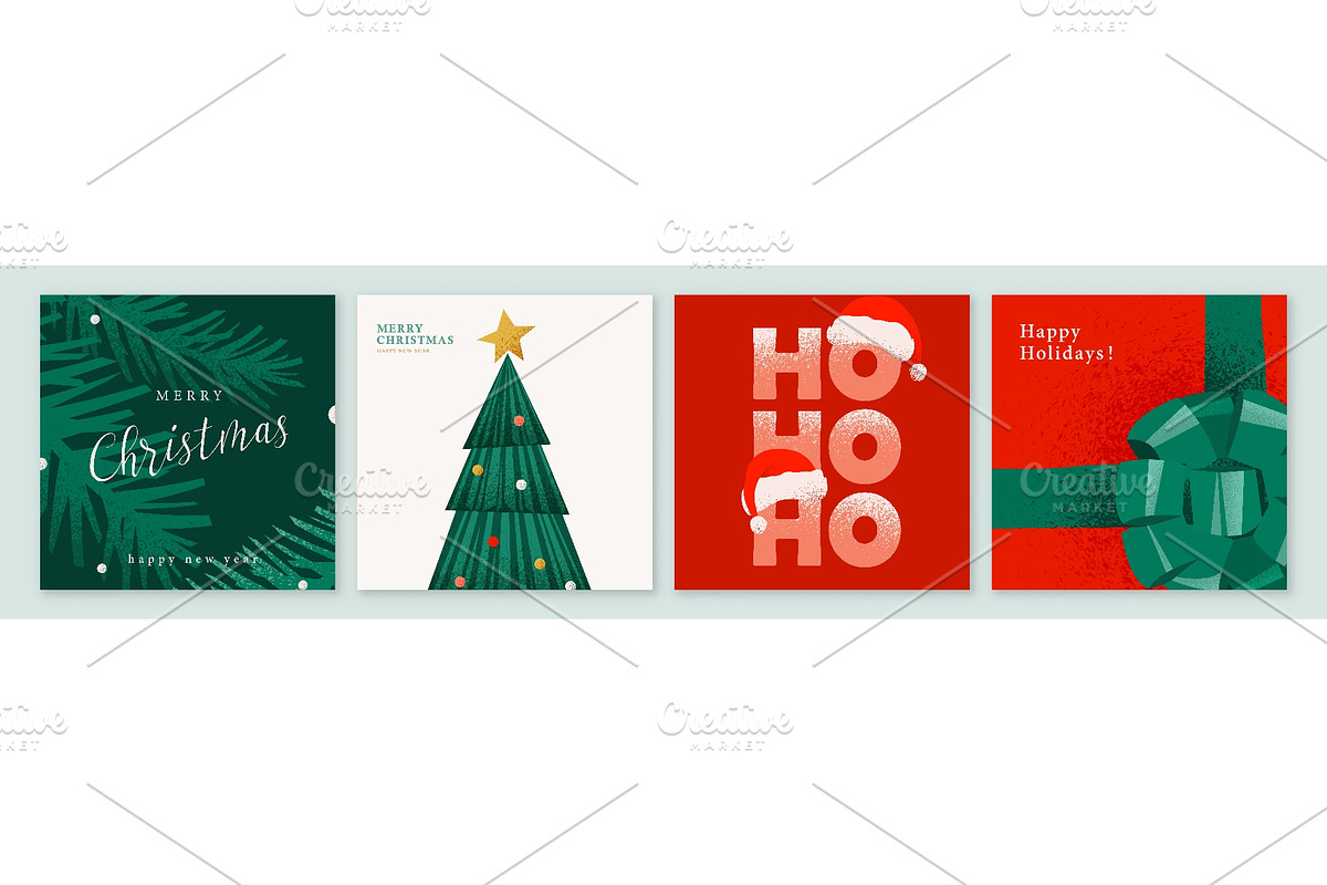 Christmas and Xmas square post set, an Object Illustration by Zaie (Photo 1 of 3)