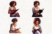 African American Reading Girl, a Person Illustration by Mash Mash Stickers (Thumbnail 3 of 9)