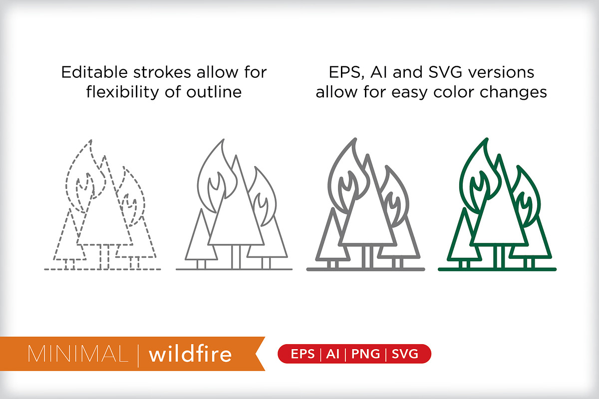 Minimal wildfire icon set, an Outline Icon by Picture Window (Photo 4 of 5)