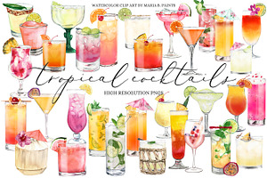Tropical Cocktail Illustrations