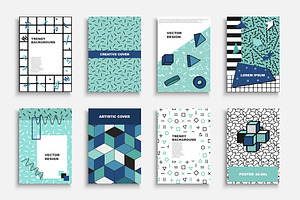 Abstract trendy posters 80-90s, a Brochure Template by ExpressShop