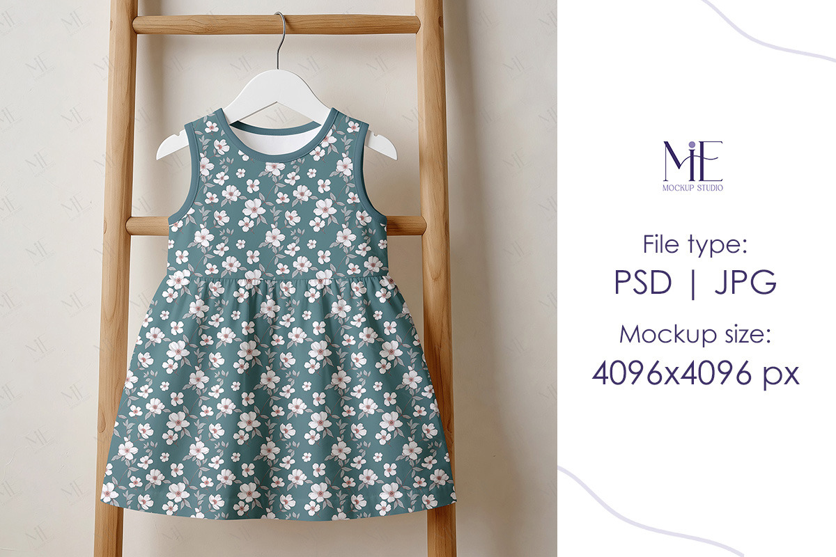 Dress Mockup, Kids Clothing Mock up, an Advertising Mockup by Mie Mockup Studio (Photo 3 of 7)