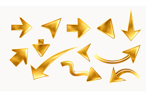3d golden arrows. Realistic gold, an Illustration by Stock-Smart-Start