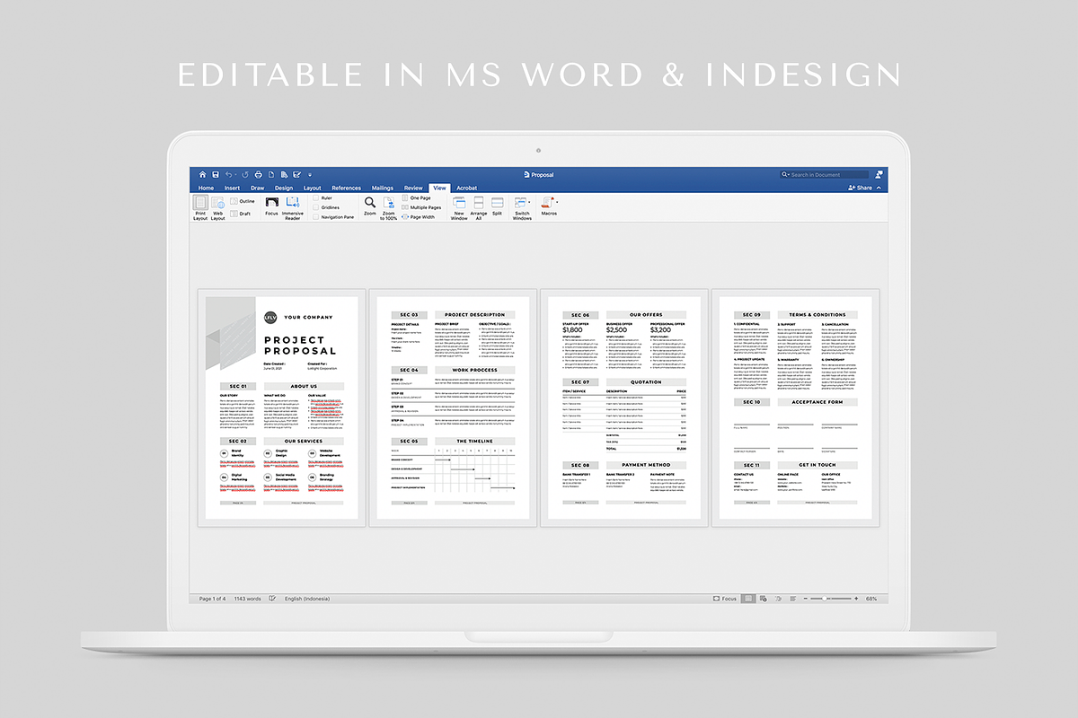 Proposal | MS Word & Indesign, a Marketing Template by Leaflove (Photo 7 of 7)