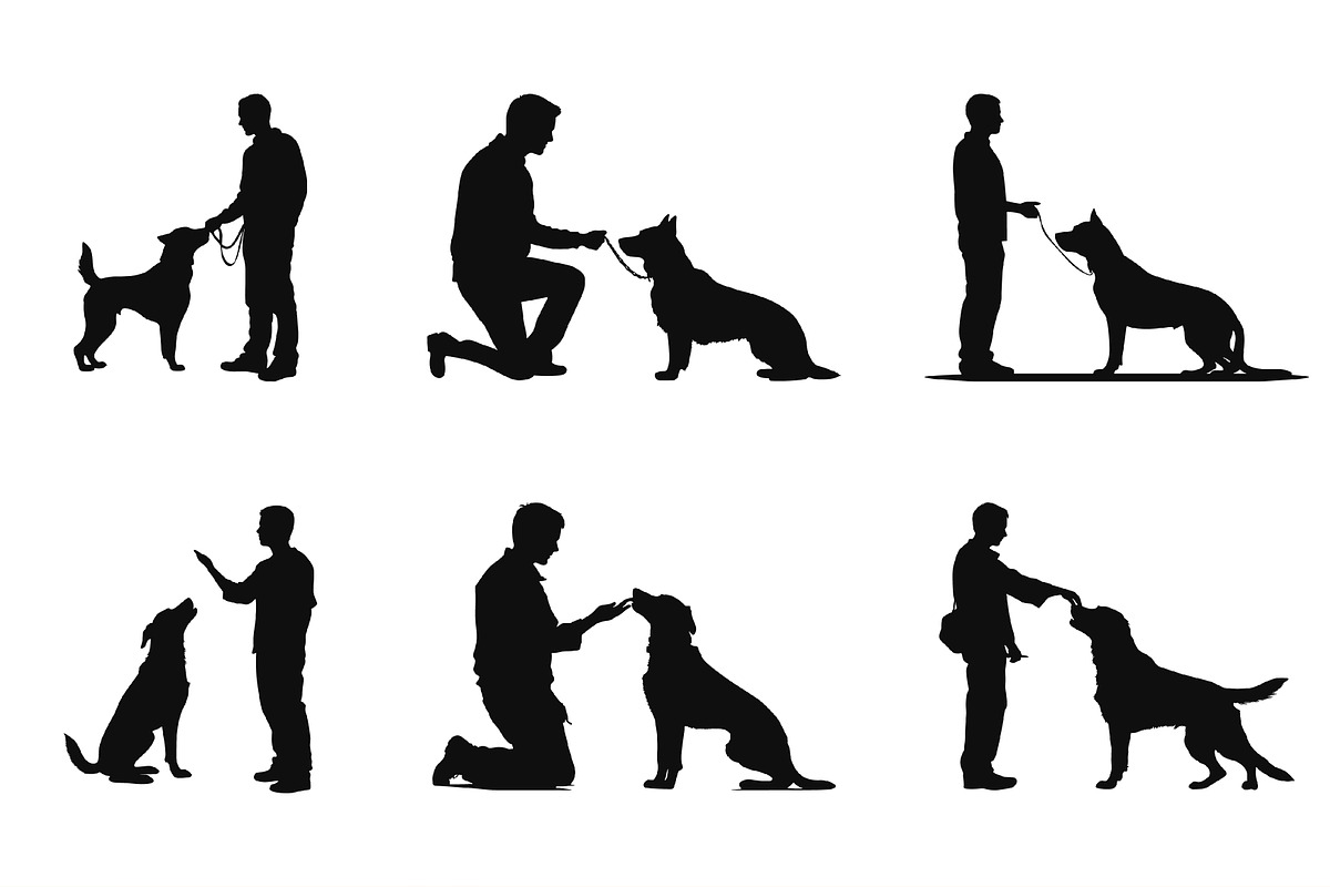 Dog Trainer Vector Silhouettes Set, an Animal Illustration by Gfx Expert Team (Photo 3 of 3)