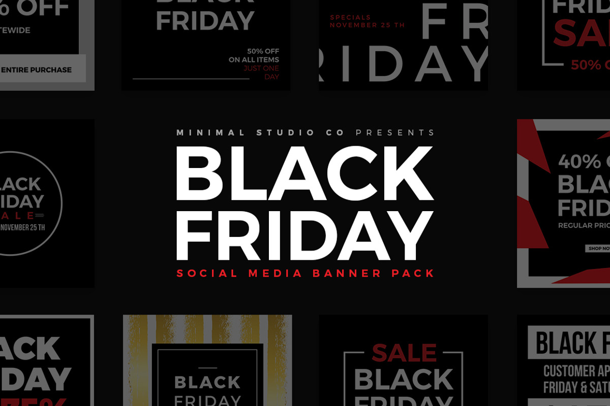 Black Friday Social Media Banner, a Social Media Template by MinimalStudioCo (Photo 1 of 6)