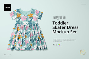 Toddler Skater Dress Mockup Set, a Shirt Mockup by creatsy5