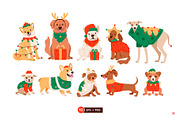 Christmas Dogs Clipart, an Animal Illustration by vik.stock (Thumbnail 2 of 7)