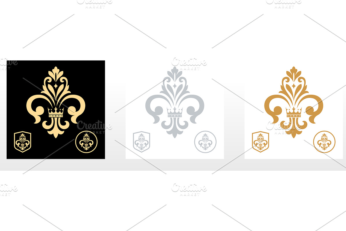 Set of colored royal lily . Heraldic, an Object Graphic by RODINA (Photo 1 of 3)