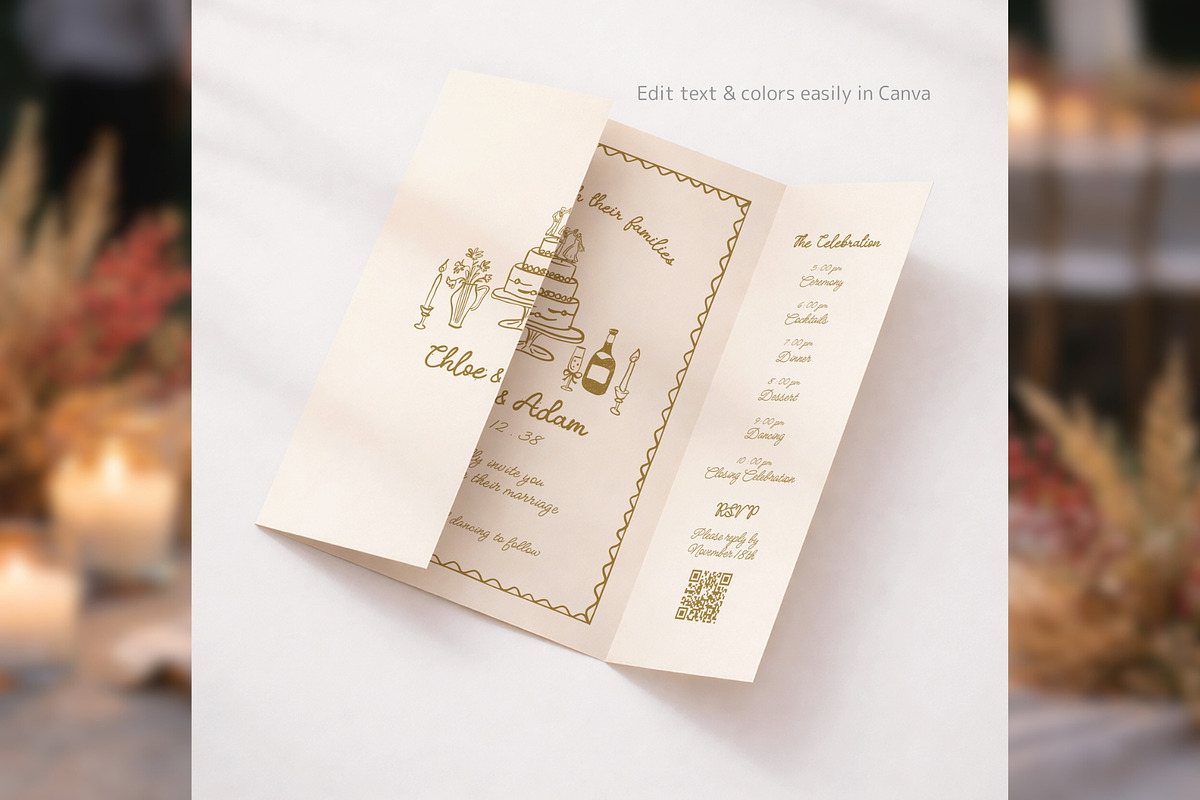Gatefold Invitation Template bd003, an Invitation Template by TyphoonStudio (Photo 5 of 9)