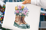 Watercolor spring flowers clipart, an Illustration by SinaCreation (Thumbnail 5 of 8)