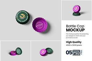 Bottle Cap Mockup Set – for Beverage, a Product Mockup by bimockup