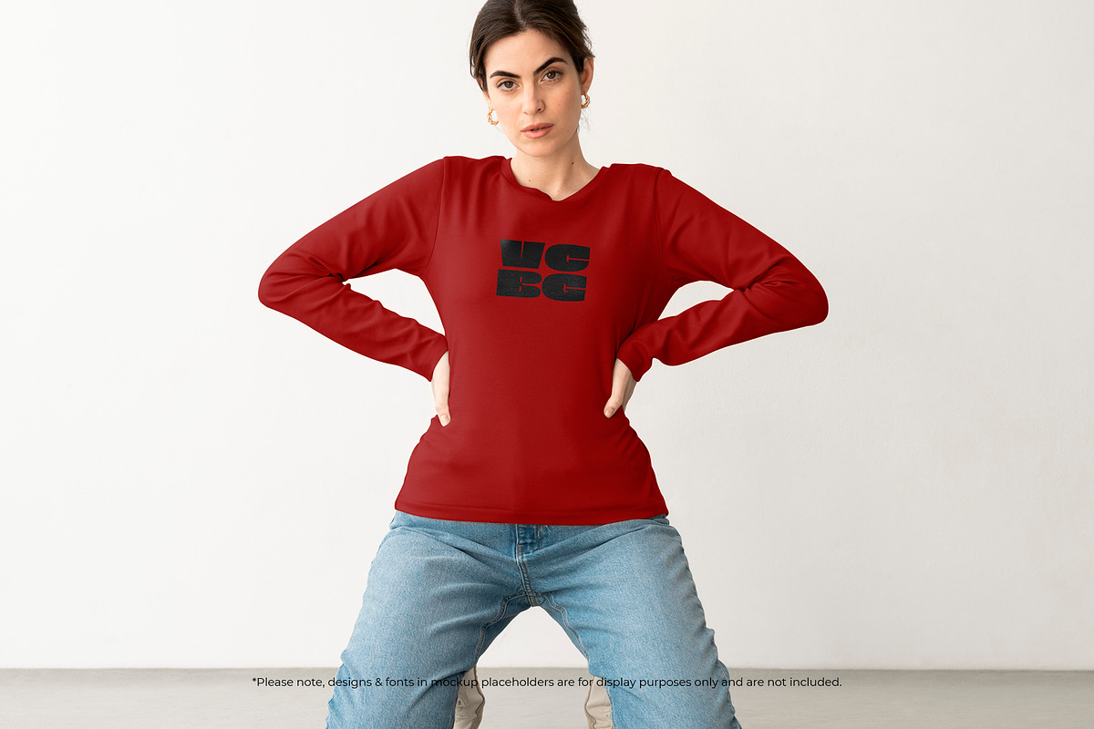 16 Woman long sleeve t-shirt mockups, a Shirt Mockup by Moixo studio (Photo 5 of 10)