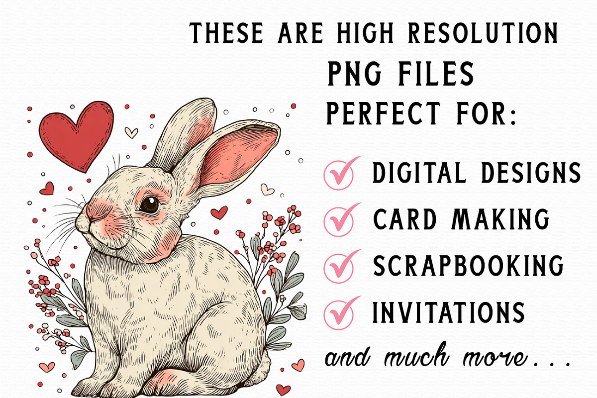 Retro Valentine Animal Love PNG, an Illustration by Libby Wishes (Photo 5 of 7)