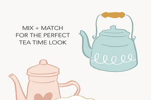 Teatime Clip Art, Tea Party Graphics