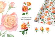 Watercolor roses, an Illustration by ognivo (Thumbnail 2 of 2)