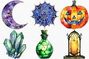 Halloween Stained Glass Clip art, an Illustration by Canvas Craft (Thumbnail 7 of 7)