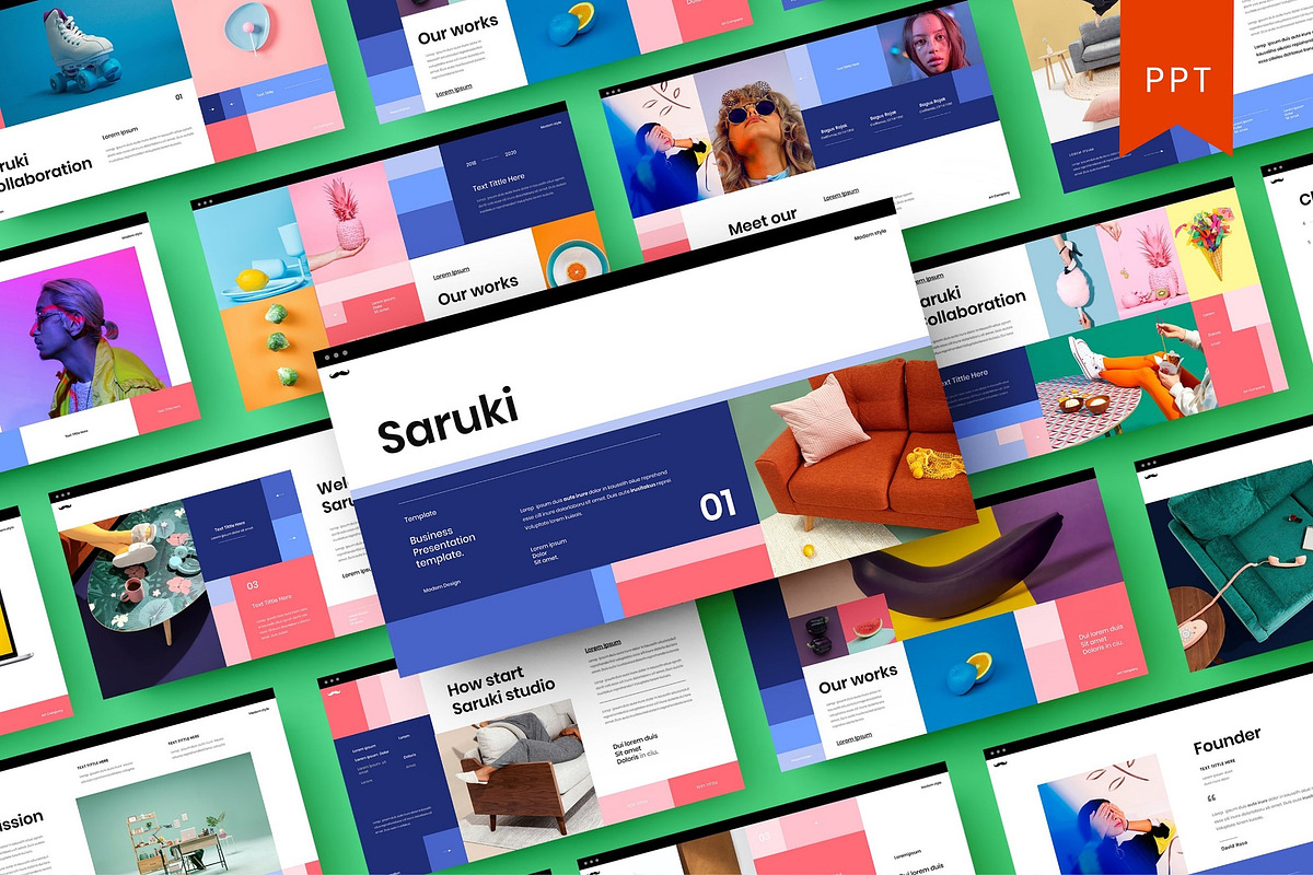 Saruki – Business PowerPoint, a Presentation Template by Dens Creative Studio (Photo 1 of 6)