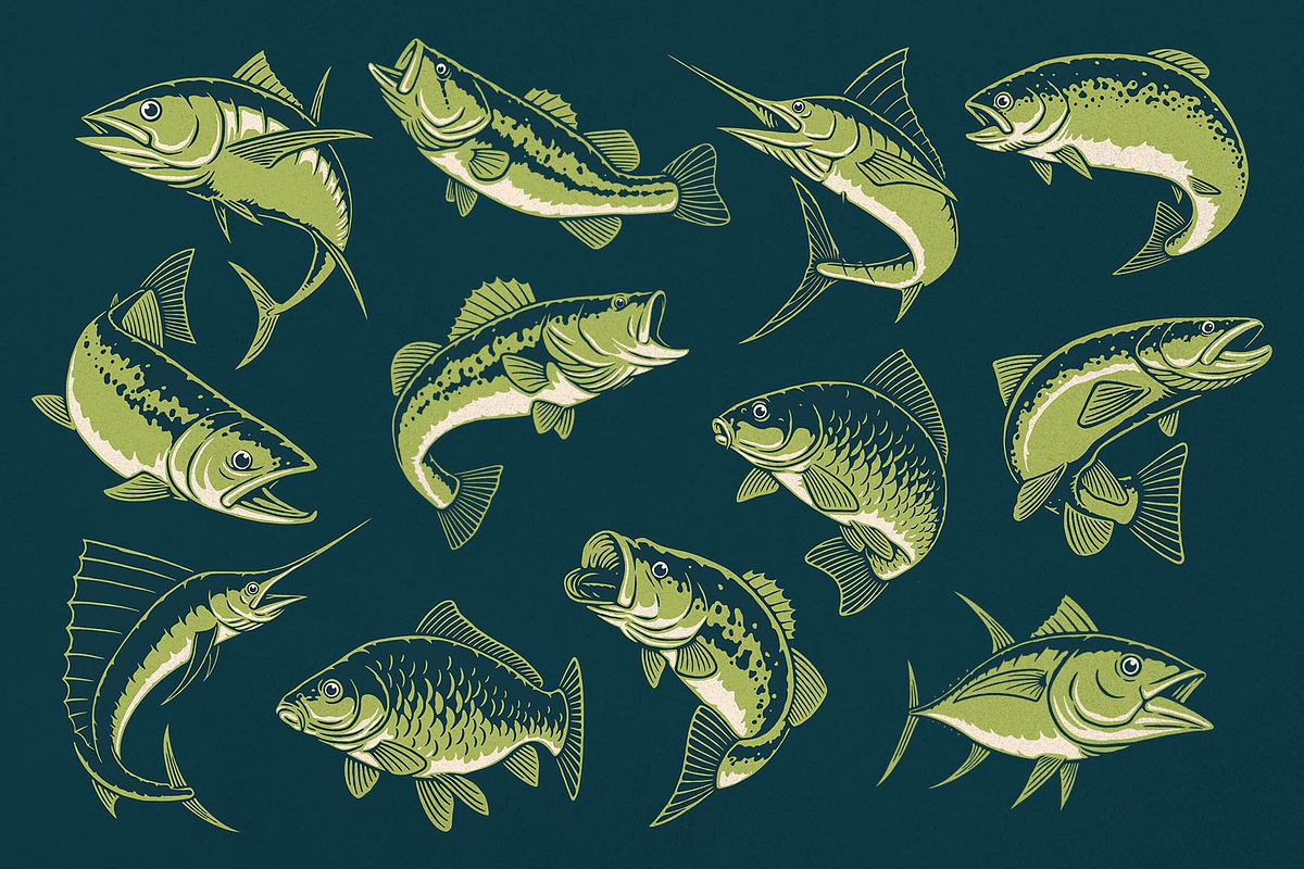 Fishing Illustrations & Bade designs, an Animal Illustration by Trape Graphic Studio (Photo 4 of 10)