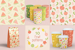 Fruits seamless pattern, a Pattern Graphic by LartGraphics
