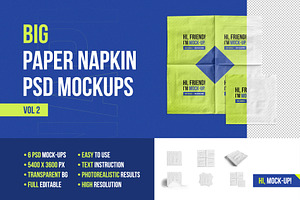 Big Paper Napkin PSD Mockups Vol2