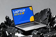 Laptop Mockup Displayed on Rocks, a Mac Mockup by Viswal Studio (Thumbnail 2 of 2)