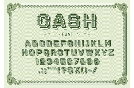 Money font, vintage type, an Illustration by Vector Tradition