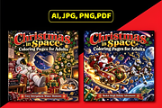 Christmas in Space Coloring Book, a Seasonal Illustration by Design Station (Thumbnail 2 of 5)