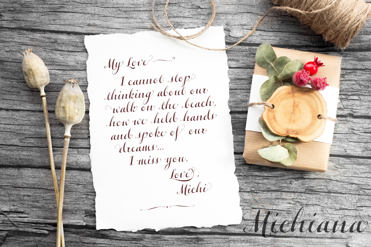 Michiana Pro, a Script Font by BluHead Studio (Photo 3 of 9)