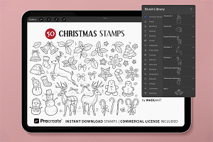 Christmas Procreate Brush Stamps