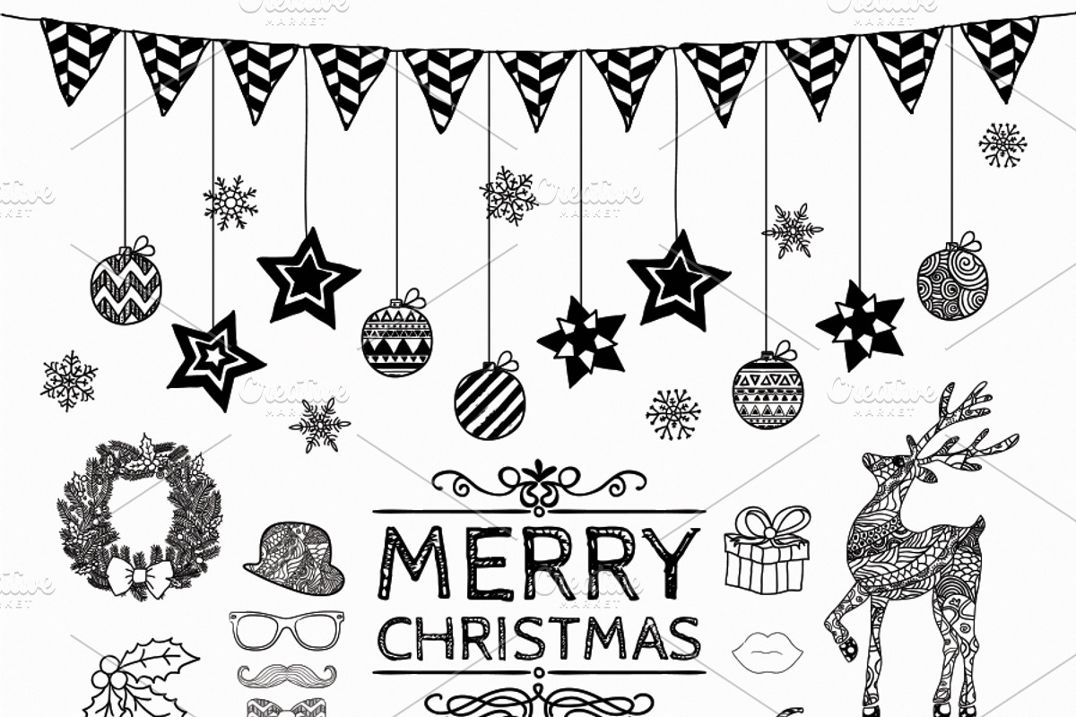 Christmas Doodle Icons, a Decorative Illustration by Olya Creative (Photo 3 of 3)