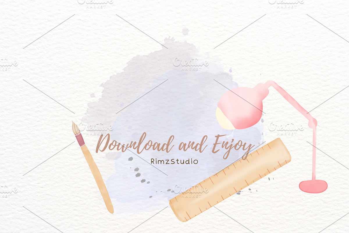 Watercolor Back to School Clipart, an Illustration by RimzStudio (Photo 5 of 5)