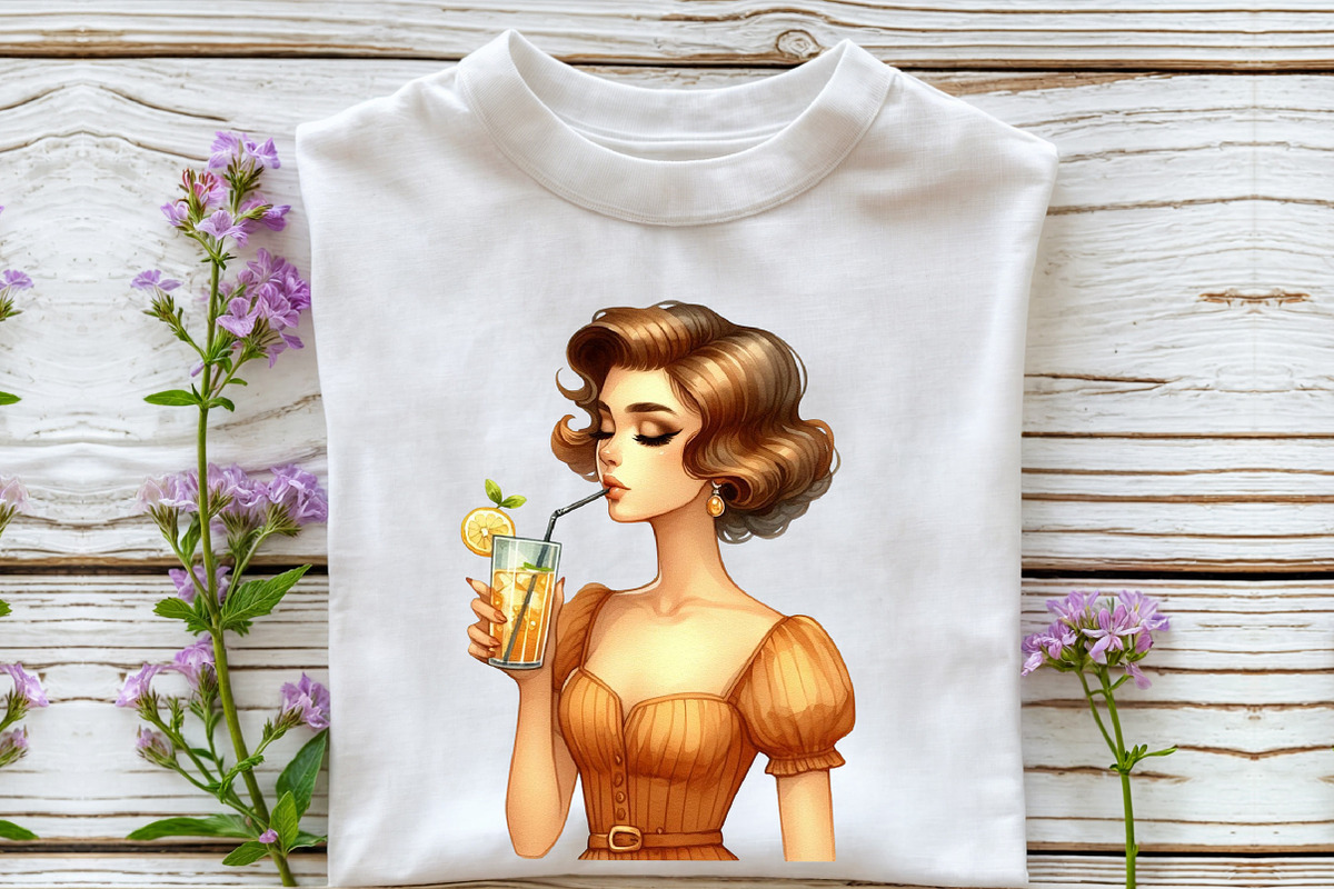 Amber Summer Vintage Woman Clipart, an Illustration by Rose Art (Photo 4 of 7)