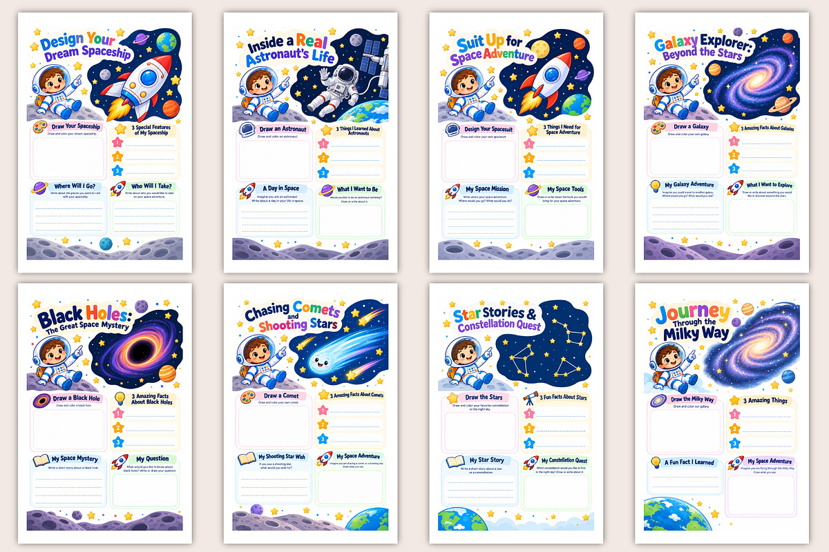Little Explorers Space & Science, a Stationery Template by Designmela01 (Photo 2 of 5)