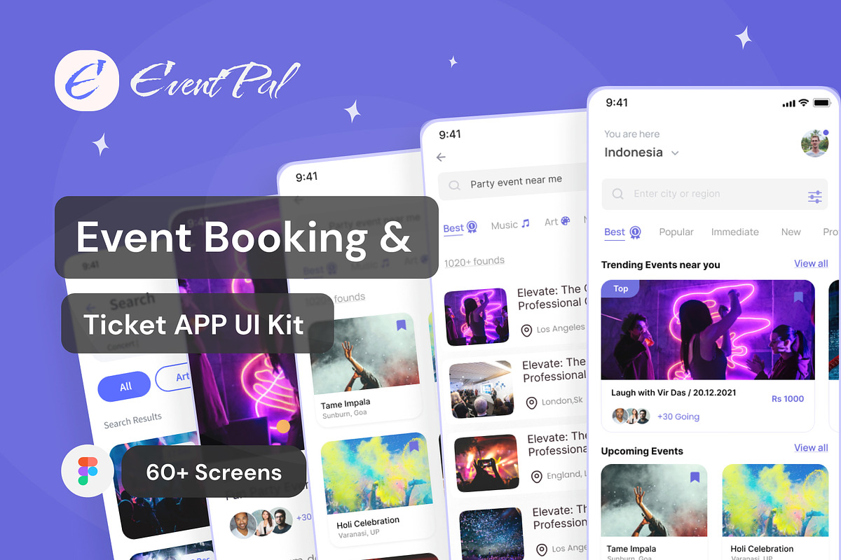 Event Booking App UI KIT, an UI Kit Template by Muhammad_Ahmad (Photo 1 of 8)