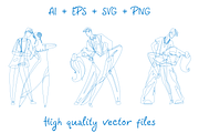Vector dance couples illustrations, a Person Illustration by Art of Sun (Thumbnail 3 of 3)