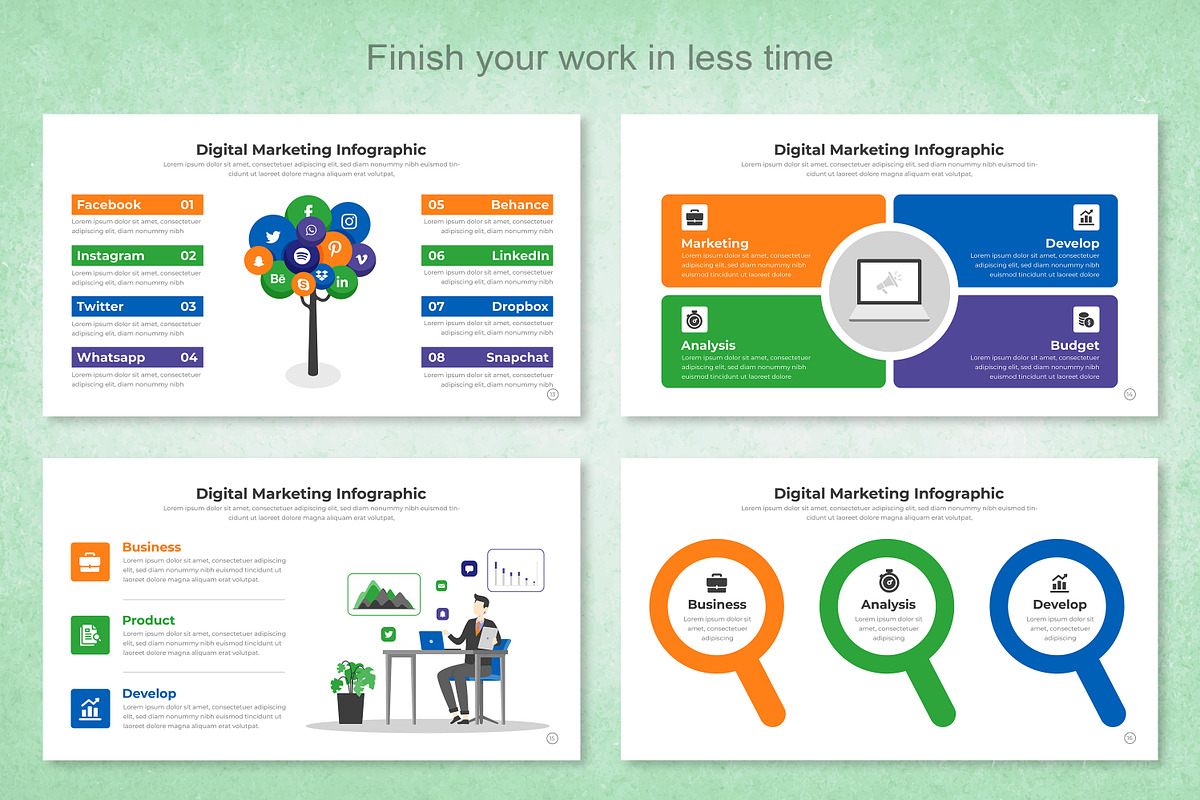 Digital Marketing Infographic, a Presentation Template by Mighty-Slide (Photo 5 of 8)