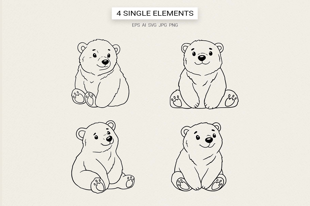 Winter Bear Clipart & Patterns, an Animal Illustration by Irina Ostapenko (Photo 2 of 5)