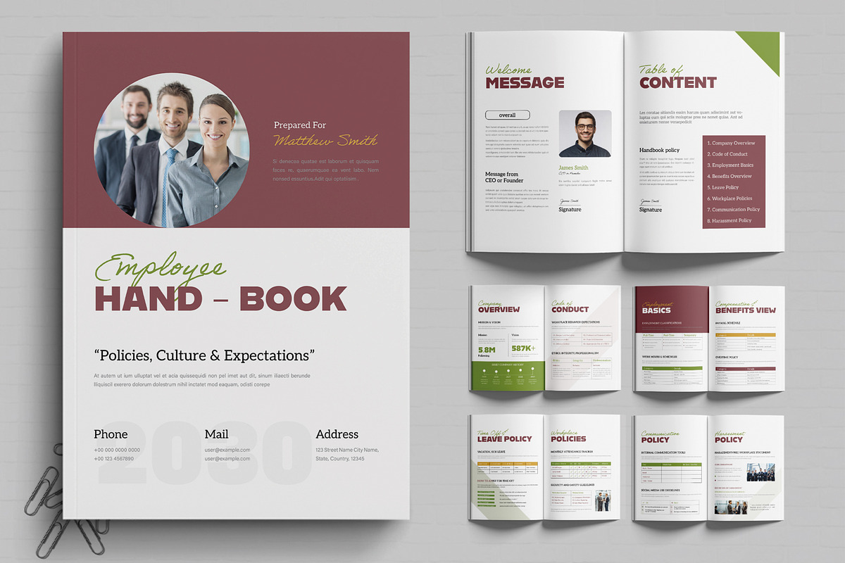 Editable Employee Handbook Design